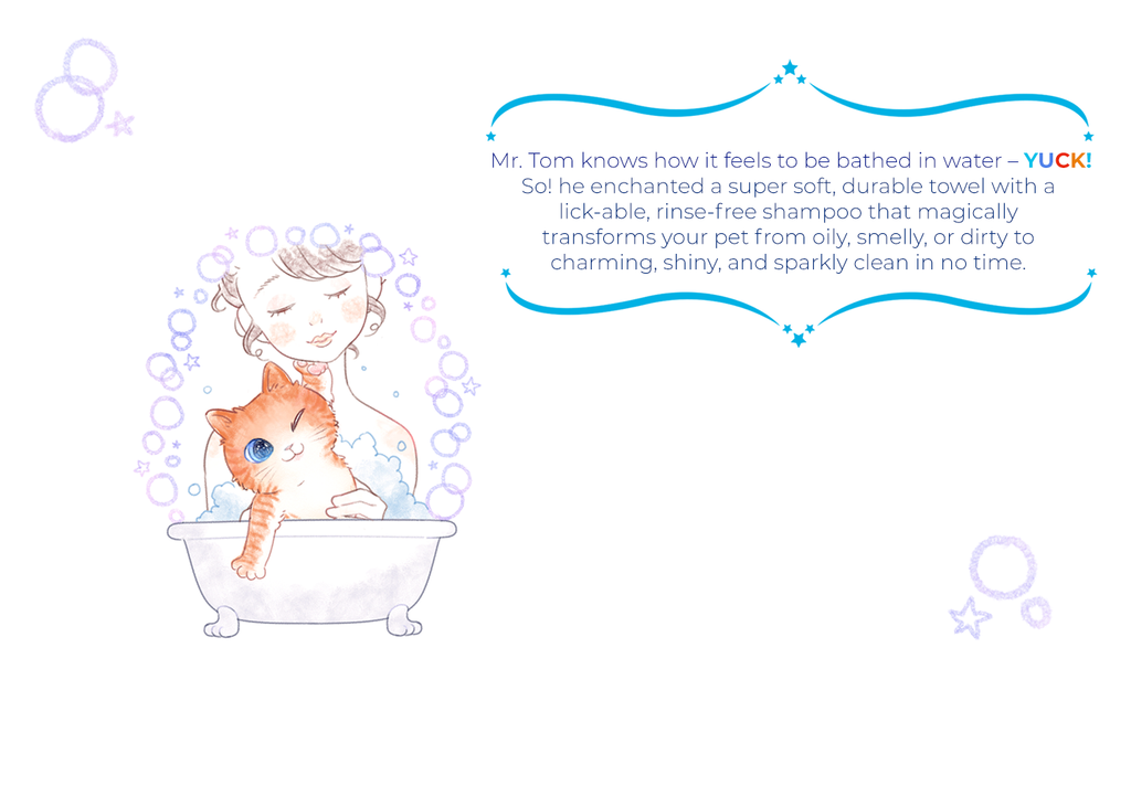 Illustration of Mr. Tom taking a bath